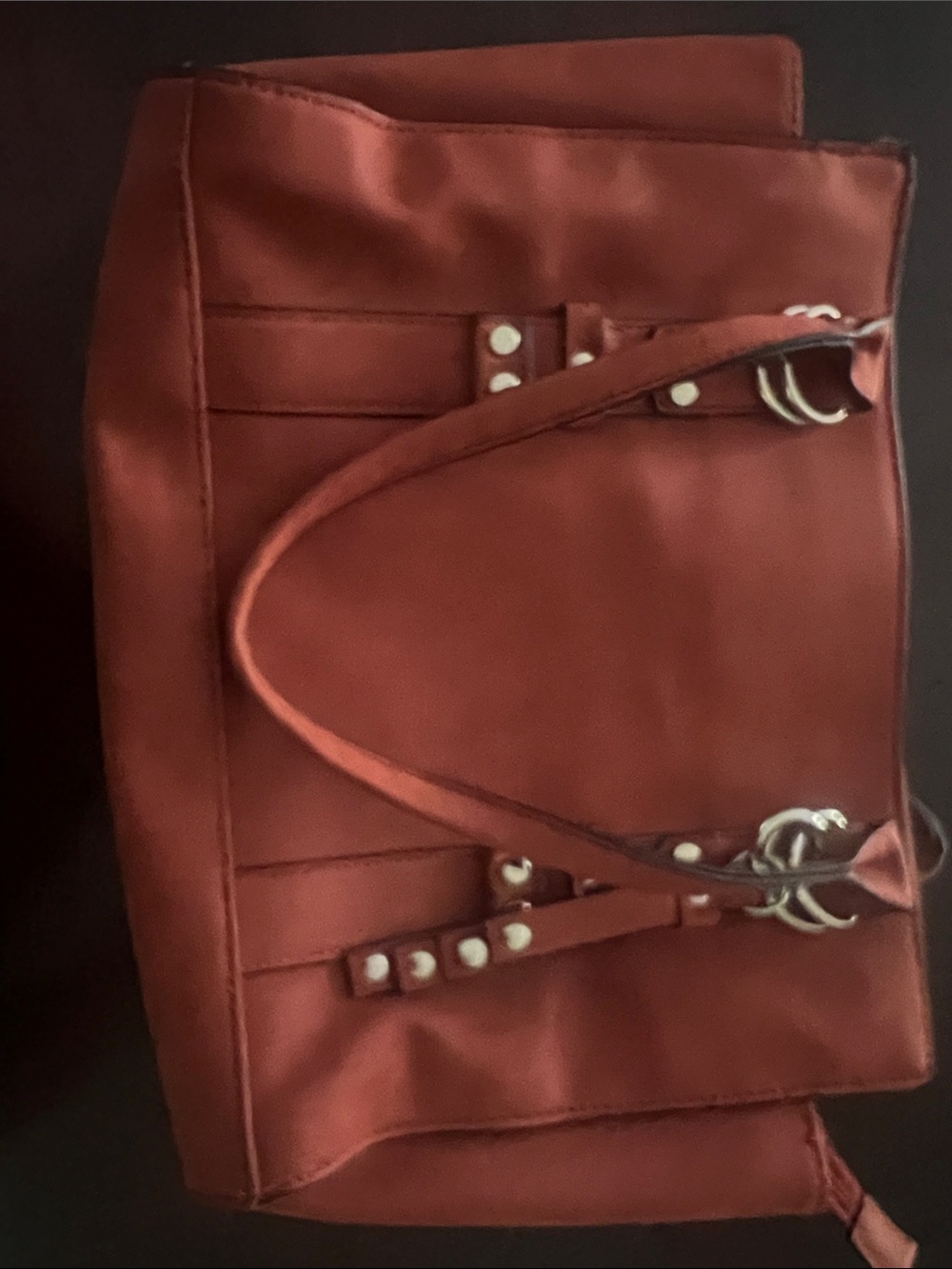 a.n.a Rust Red Shoulder Tote with Silver Hardware